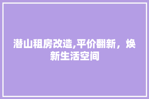 潜山租房改造,平价翻新，焕新生活空间