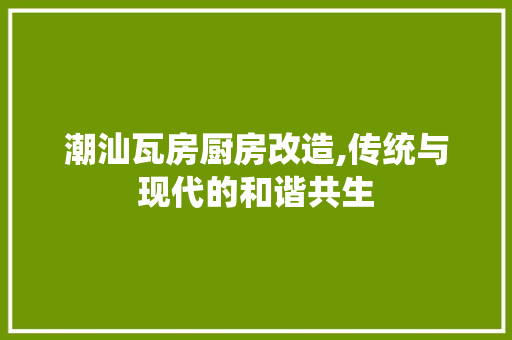 潮汕瓦房厨房改造,传统与现代的和谐共生
