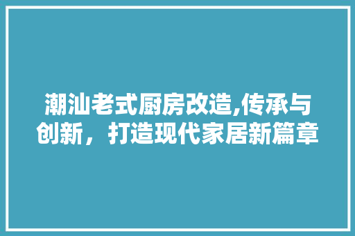 潮汕老式厨房改造,传承与创新，打造现代家居新篇章