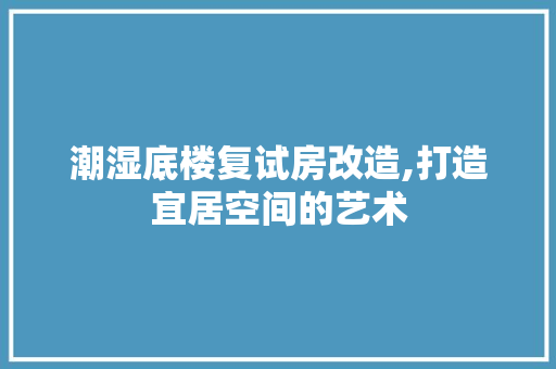 潮湿底楼复试房改造,打造宜居空间的艺术