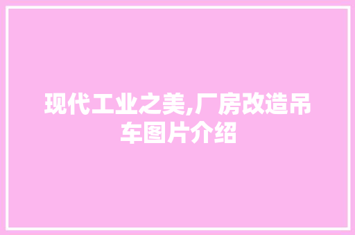 现代工业之美,厂房改造吊车图片介绍