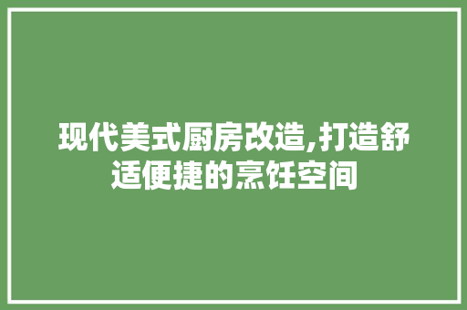 现代美式厨房改造,打造舒适便捷的烹饪空间