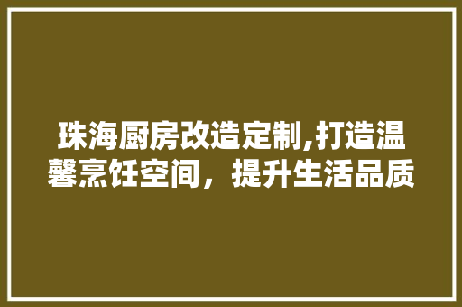 珠海厨房改造定制,打造温馨烹饪空间，提升生活品质