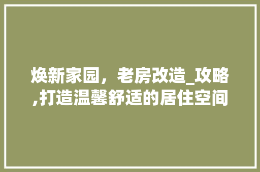 焕新家园，老房改造_攻略,打造温馨舒适的居住空间