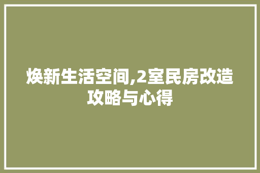 焕新生活空间,2室民房改造攻略与心得