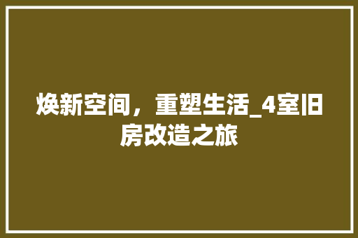 焕新空间，重塑生活_4室旧房改造之旅