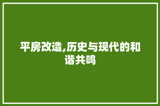 平房改造,历史与现代的和谐共鸣