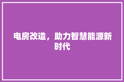 电房改造，助力智慧能源新时代