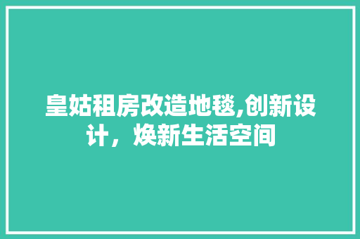 皇姑租房改造地毯,创新设计，焕新生活空间