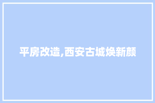平房改造,西安古城焕新颜