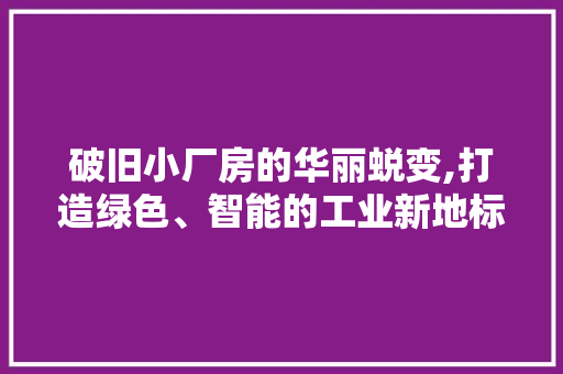 破旧小厂房的华丽蜕变,打造绿色、智能的工业新地标