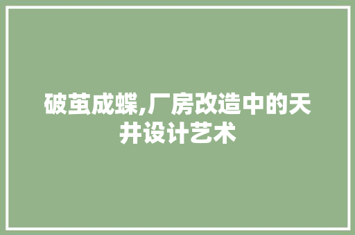 破茧成蝶,厂房改造中的天井设计艺术