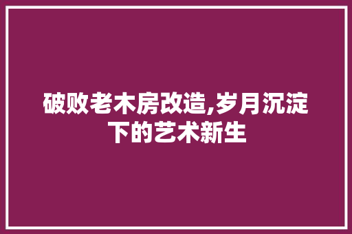 破败老木房改造,岁月沉淀下的艺术新生