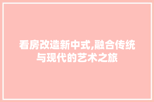 看房改造新中式,融合传统与现代的艺术之旅