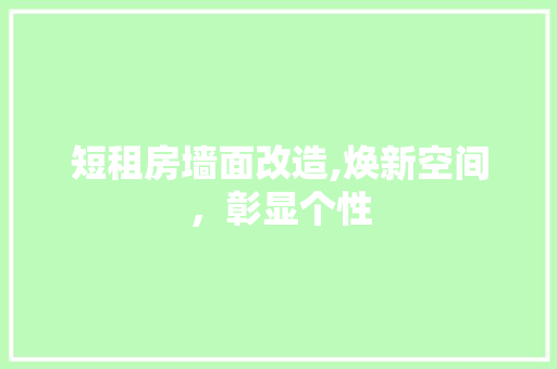 短租房墙面改造,焕新空间，彰显个性