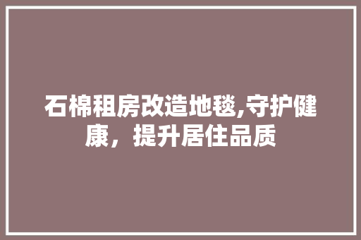 石棉租房改造地毯,守护健康，提升居住品质
