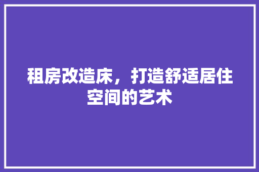 租房改造床，打造舒适居住空间的艺术