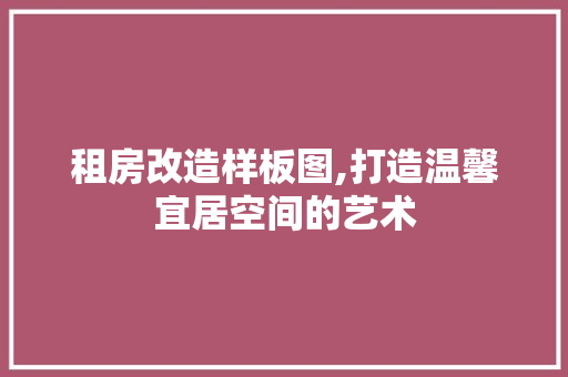 租房改造样板图,打造温馨宜居空间的艺术