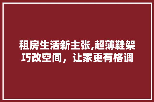租房生活新主张,超薄鞋架巧改空间，让家更有格调