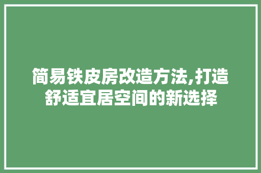 简易铁皮房改造方法,打造舒适宜居空间的新选择