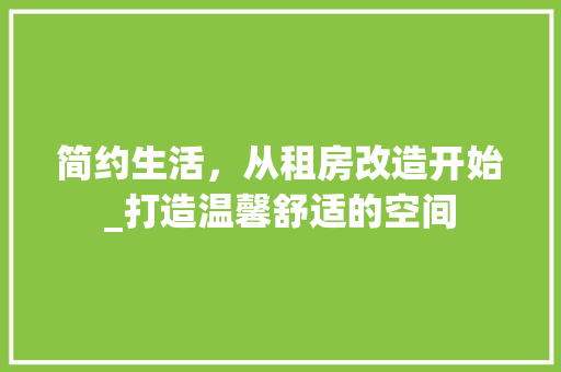 简约生活，从租房改造开始_打造温馨舒适的空间