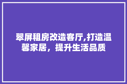 翠屏租房改造客厅,打造温馨家居，提升生活品质