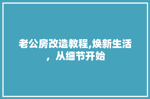 老公房改造教程,焕新生活，从细节开始