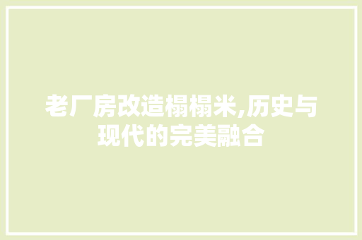 老厂房改造榻榻米,历史与现代的完美融合