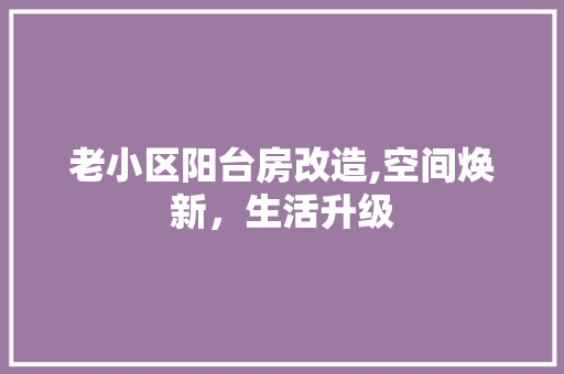 老小区阳台房改造,空间焕新，生活升级