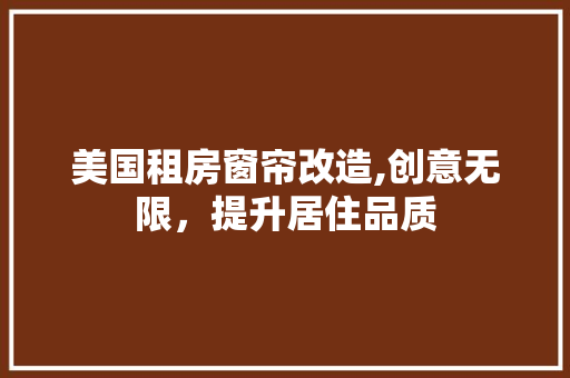 美国租房窗帘改造,创意无限，提升居住品质